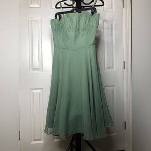 Mori Lee Strapless Dress in Soft Green, size 18